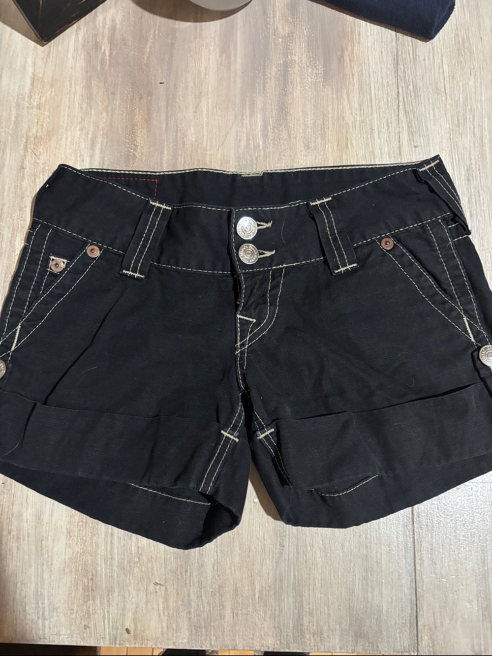 True Religion Women's Casual Shorts with Contrast Stitching